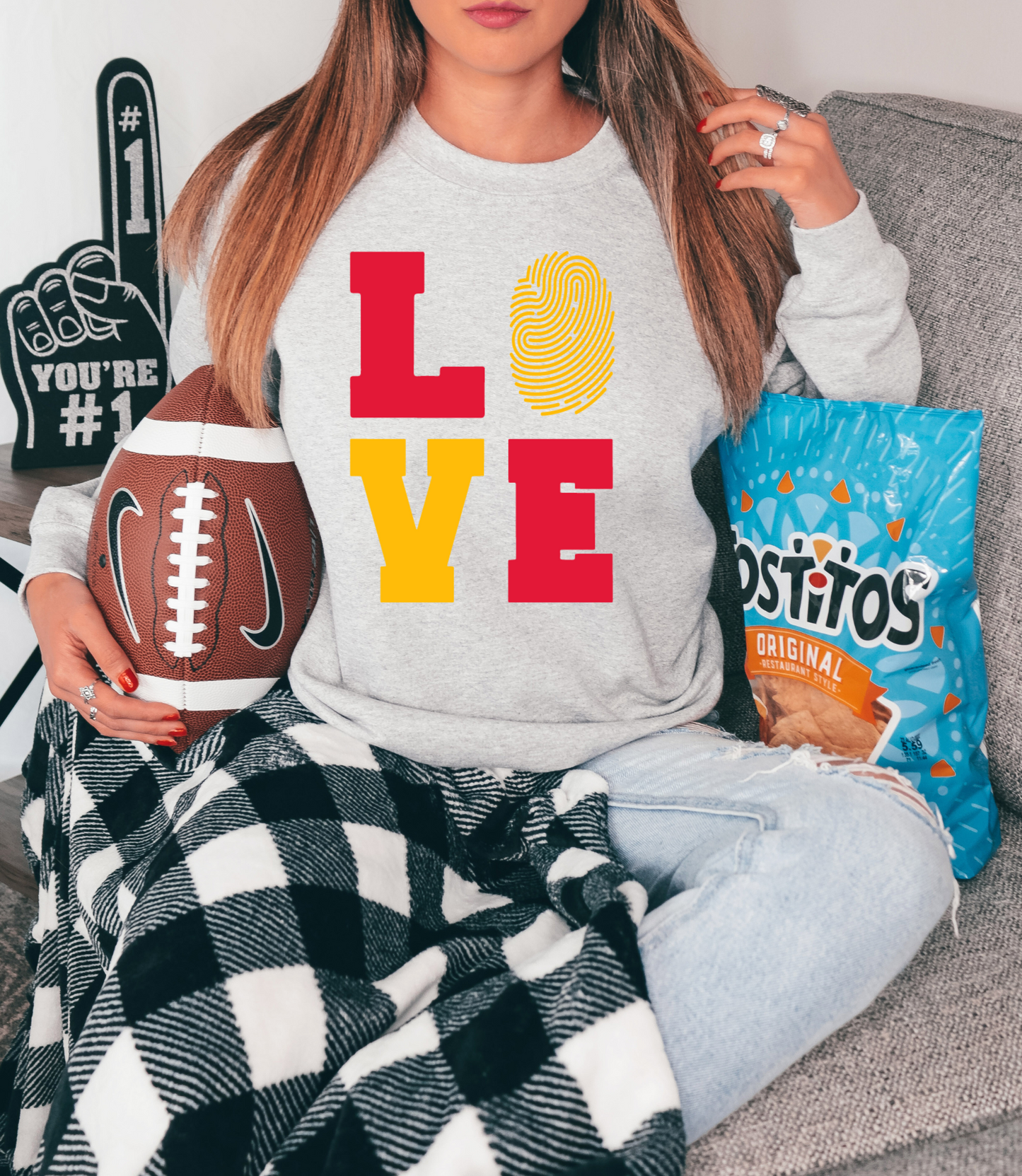 Red/yellow love with fingerprint