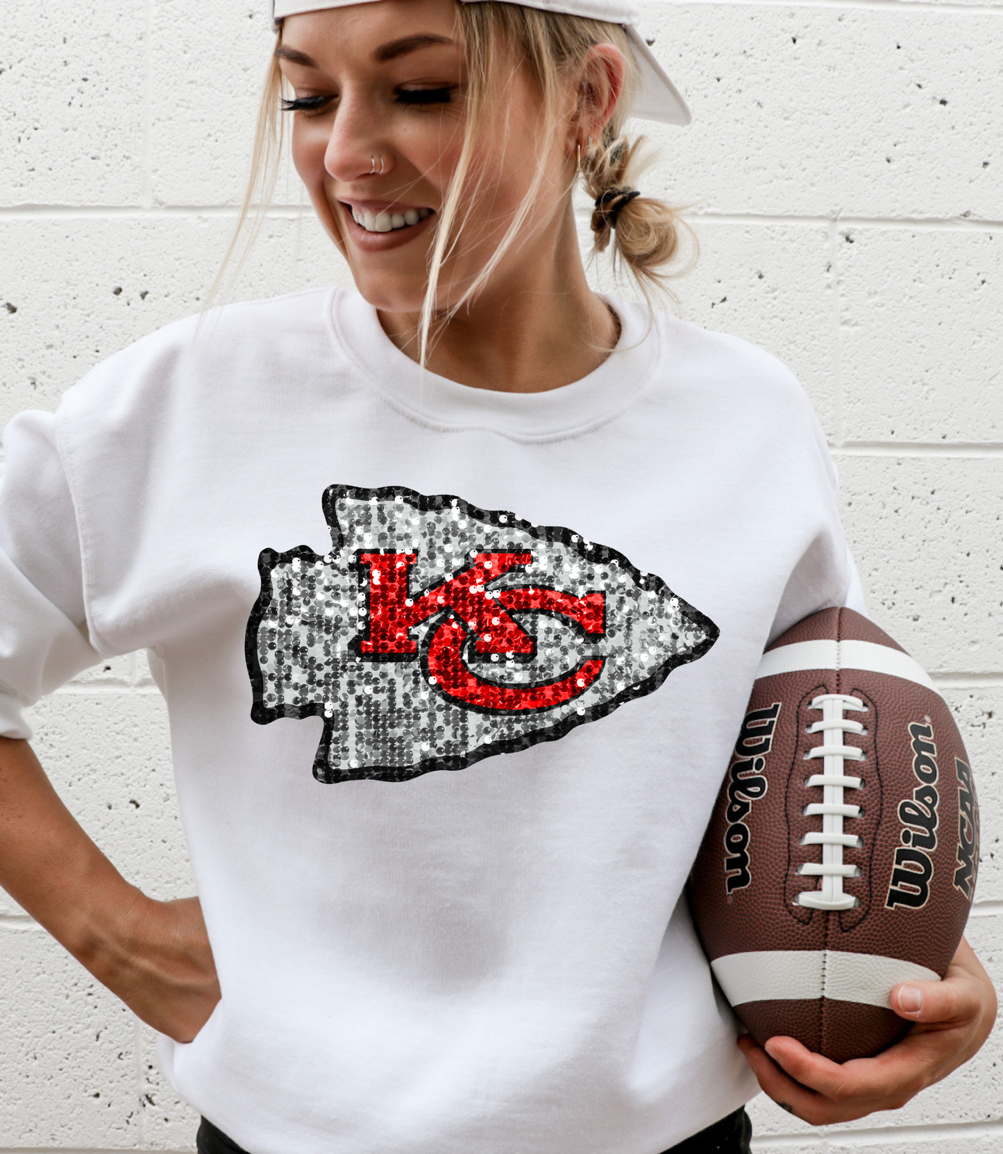 Kansas city Chiefs logo - faux sequin