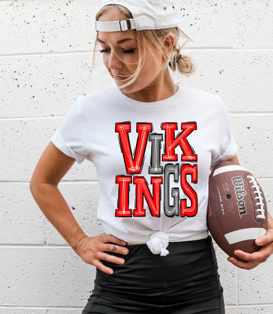 Vikings (RED/GREY) - DTF Print