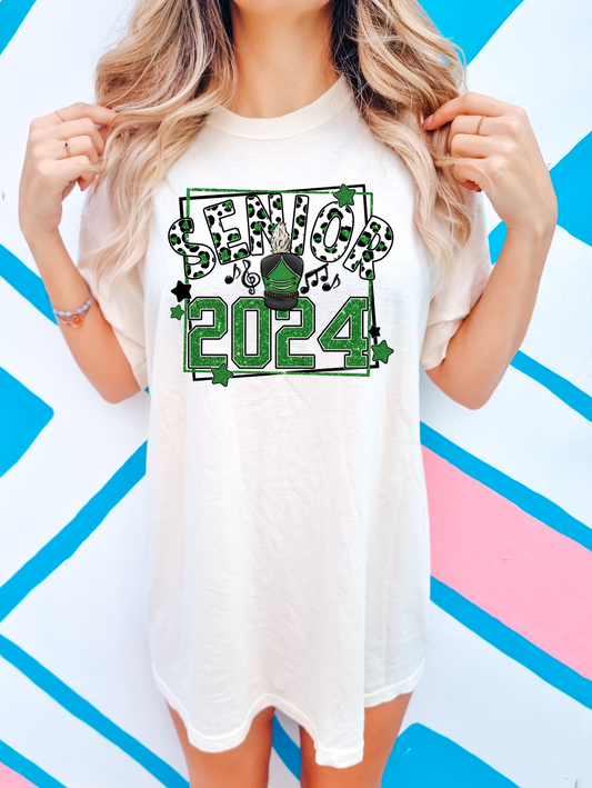 Senior 2024 - green with band hat