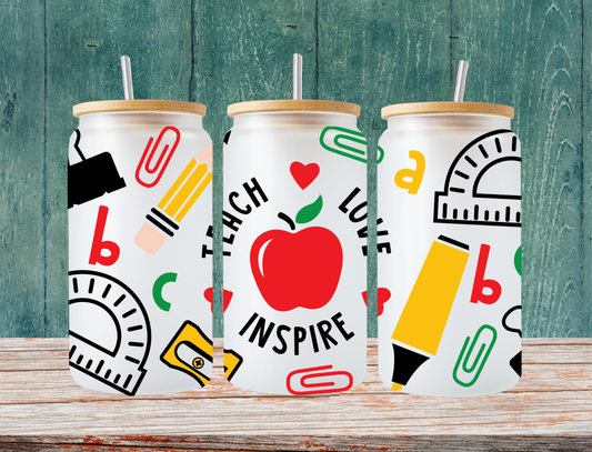 Teach love inspire, around apple - UV Libby Wrap