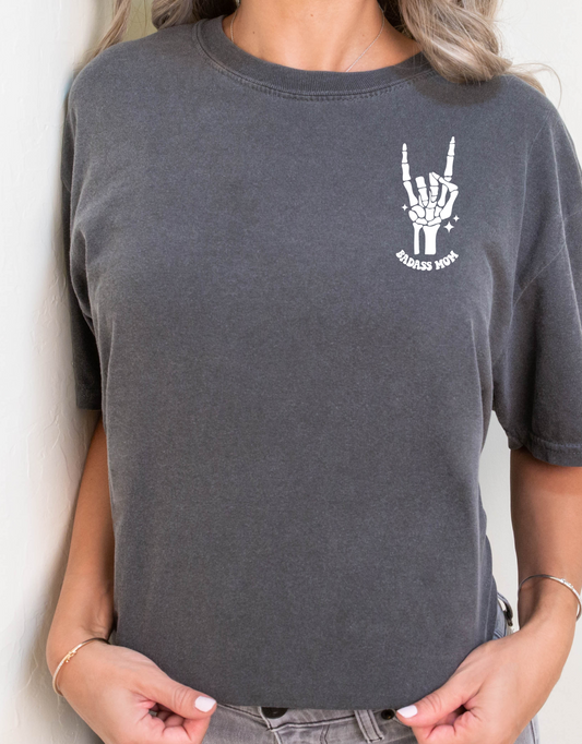Badass mom- white pocket