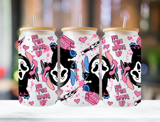 No you hang up, Stitch Ghostface, pink drip - UV Libby Wrap