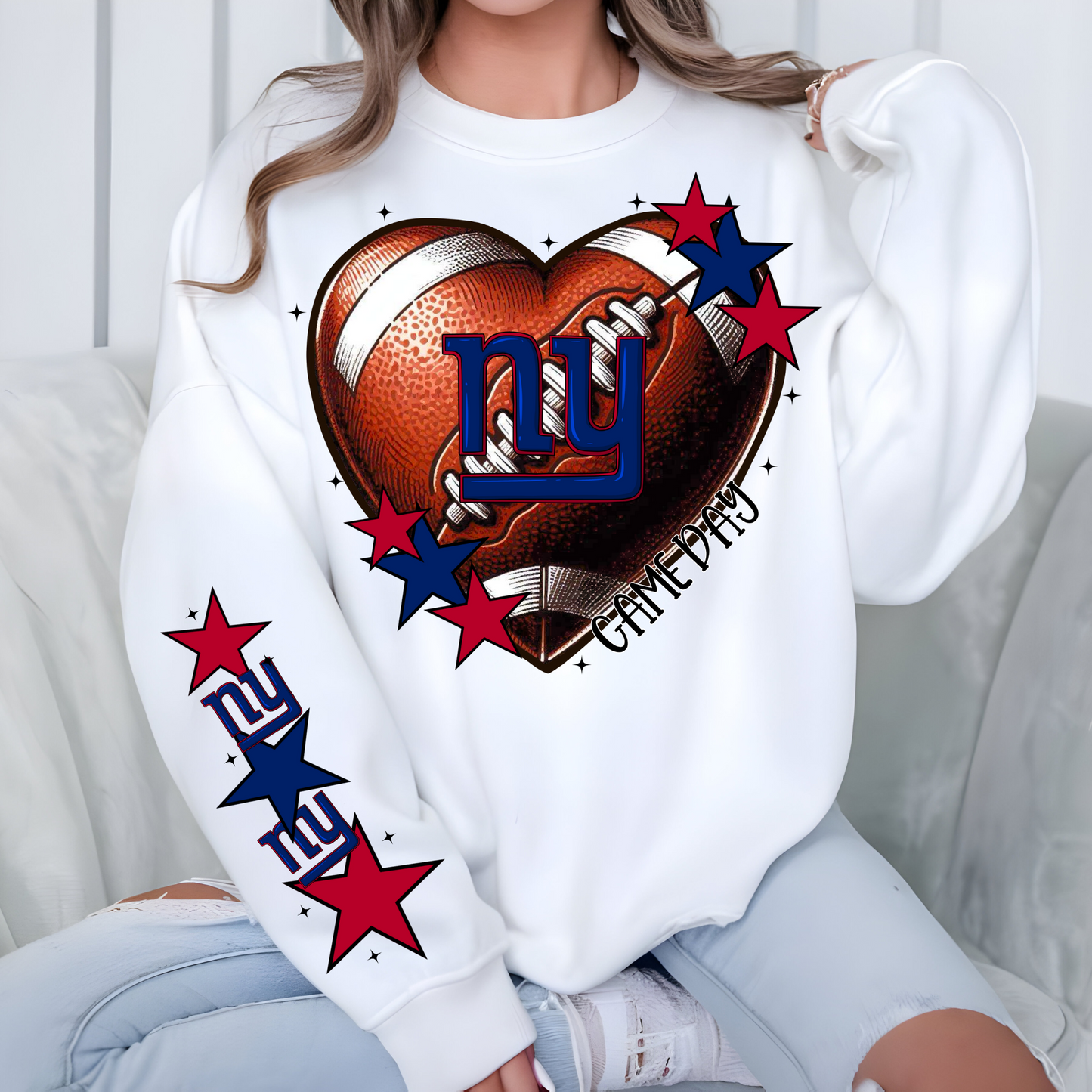 New York Giants Heart Shaped Football-Chest