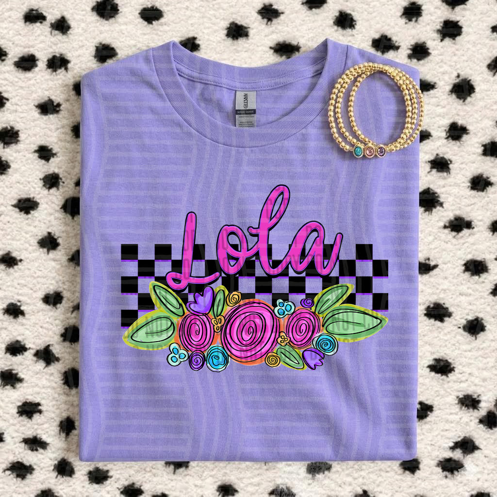 LOLA CHECKERS FLOWERS