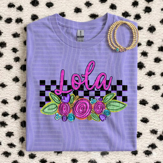 LOLA CHECKERS FLOWERS