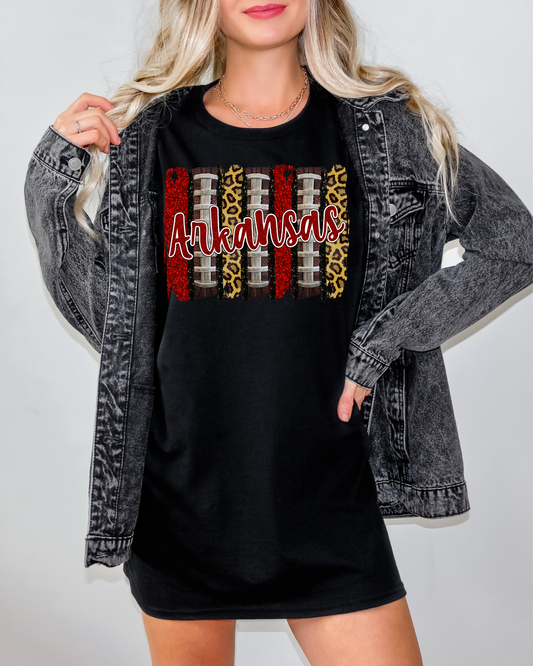 Arkansas (Red Glitter & Leopard)