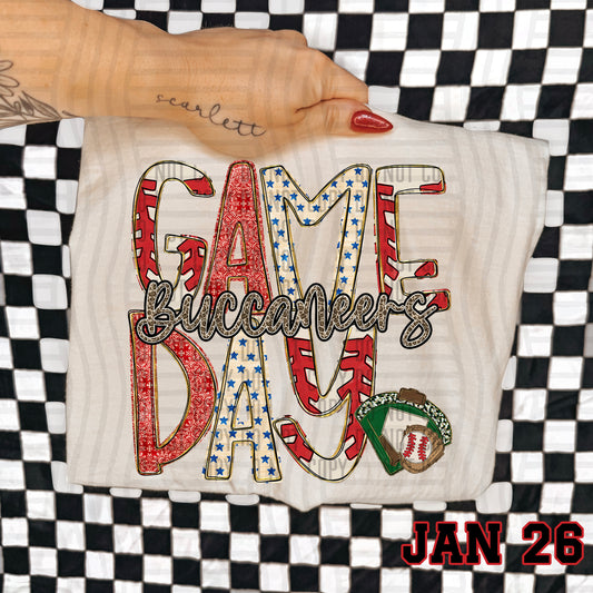 BASEBALL GAME DAY CHEETAH BUCCANEERS