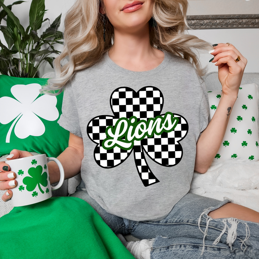 Lions Four Leaf Clover Black And White