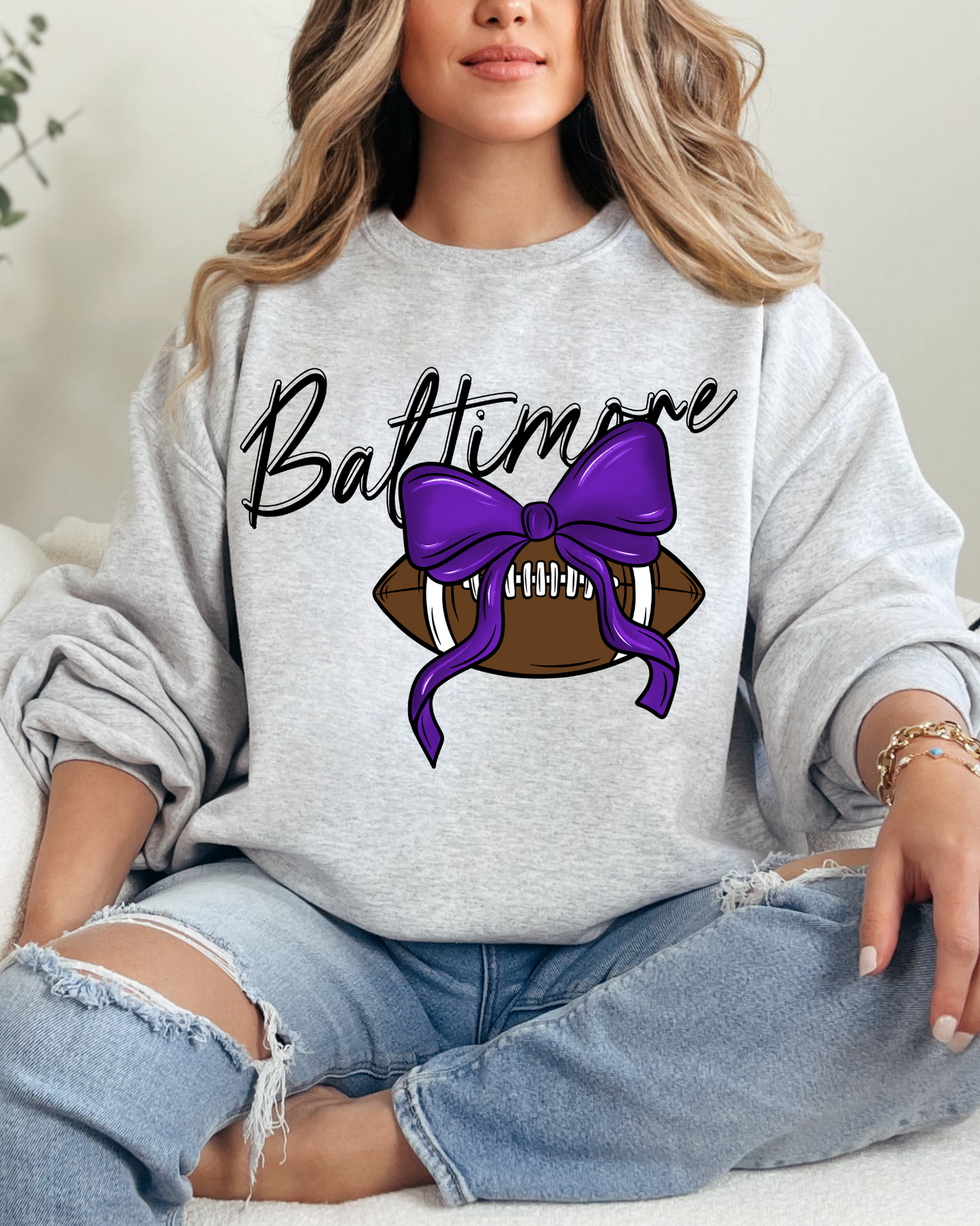 Baltimore Football With Bow