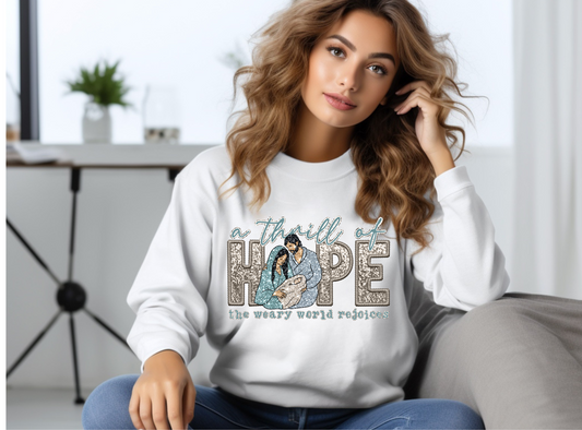 A thrill of hope the weary world rejoices - faux sequin