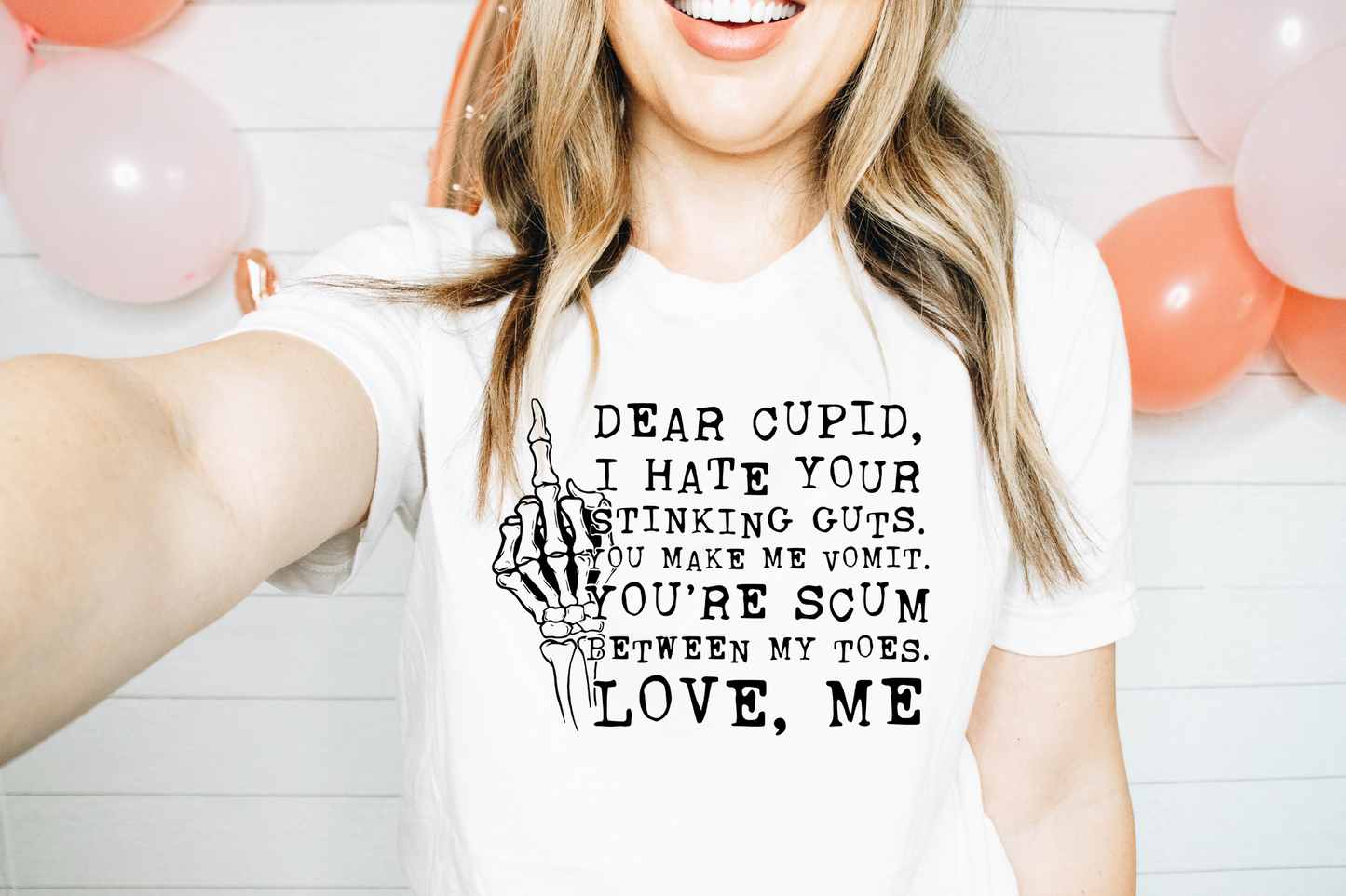 Dear Cupid I Hate Your Stinking Guts Black & White
