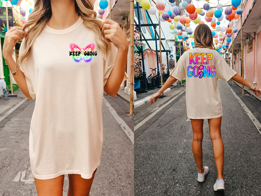 Keep going, multicolored-back