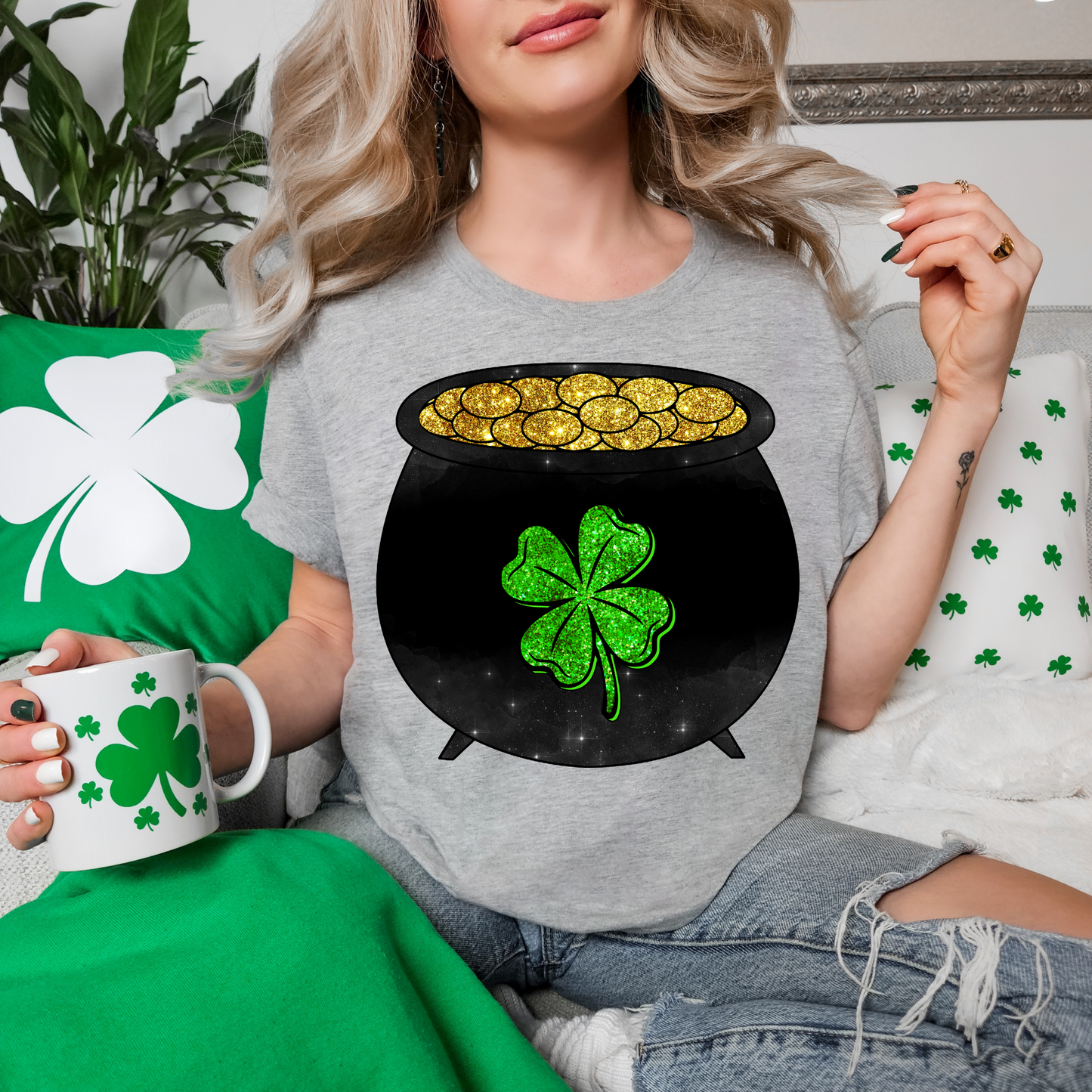 Pot Of Gold With Clover