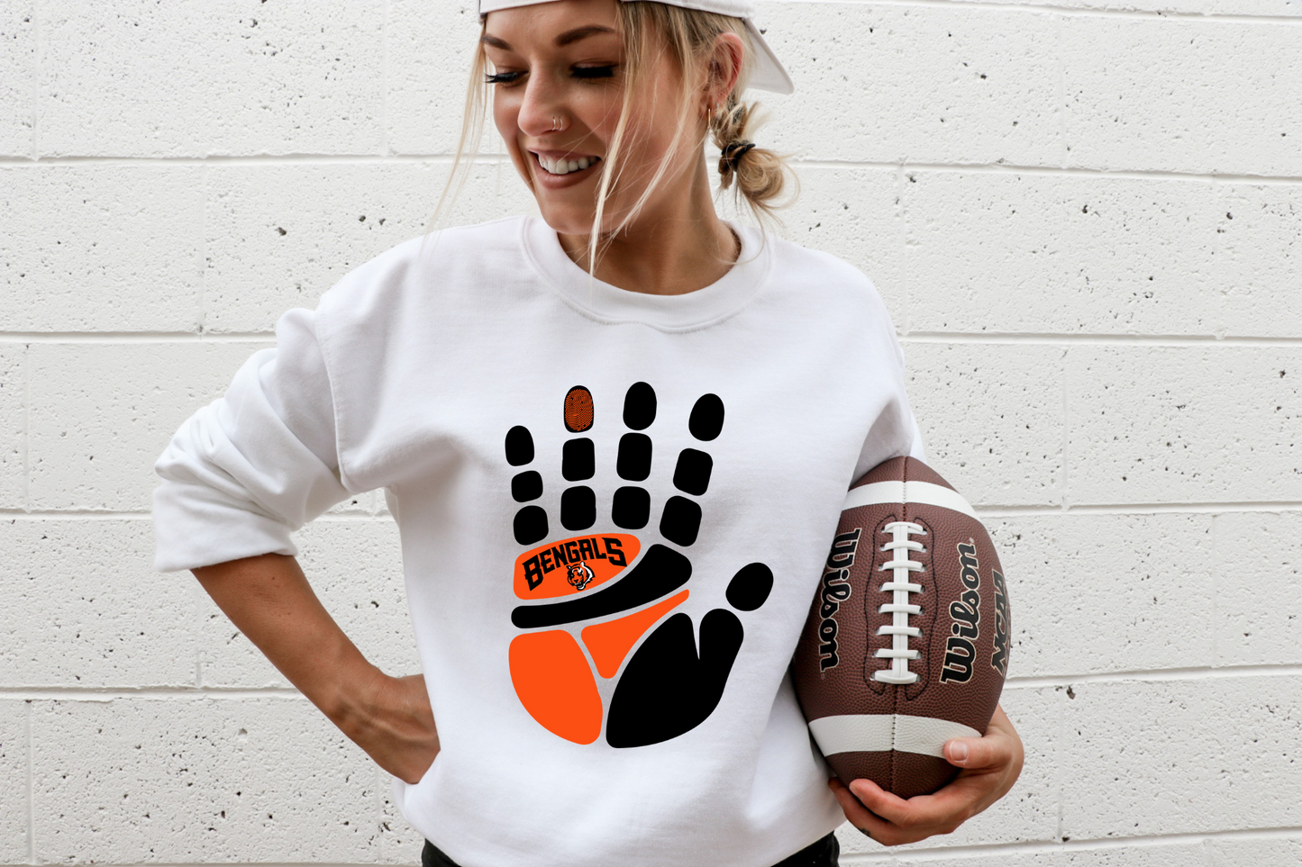 Orange/black hand with Bengal's & mascot