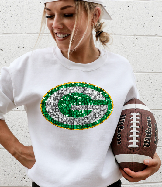 Green bay Packers logo - faux sequin