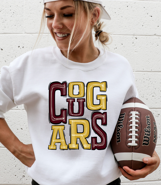 Cougars (Maroon/Gold) - DTF Print