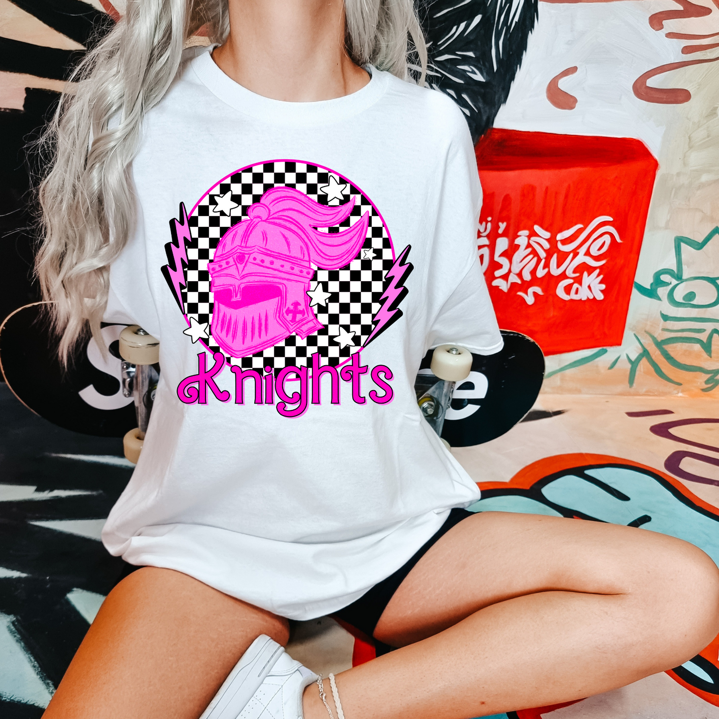 Pink Knights and checkered