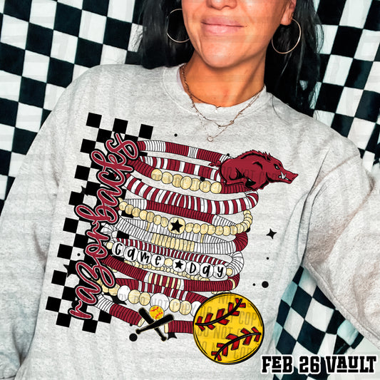 RAZORBACKS SOFTBALL GAME DAY BRACELETS