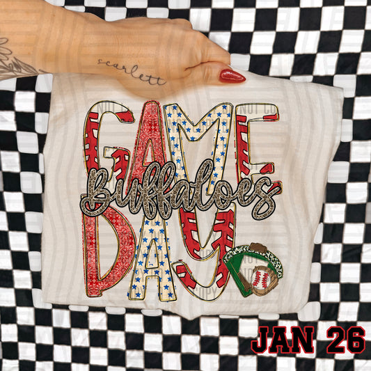 BASEBALL GAME DAY CHEETAH BUFFALOES