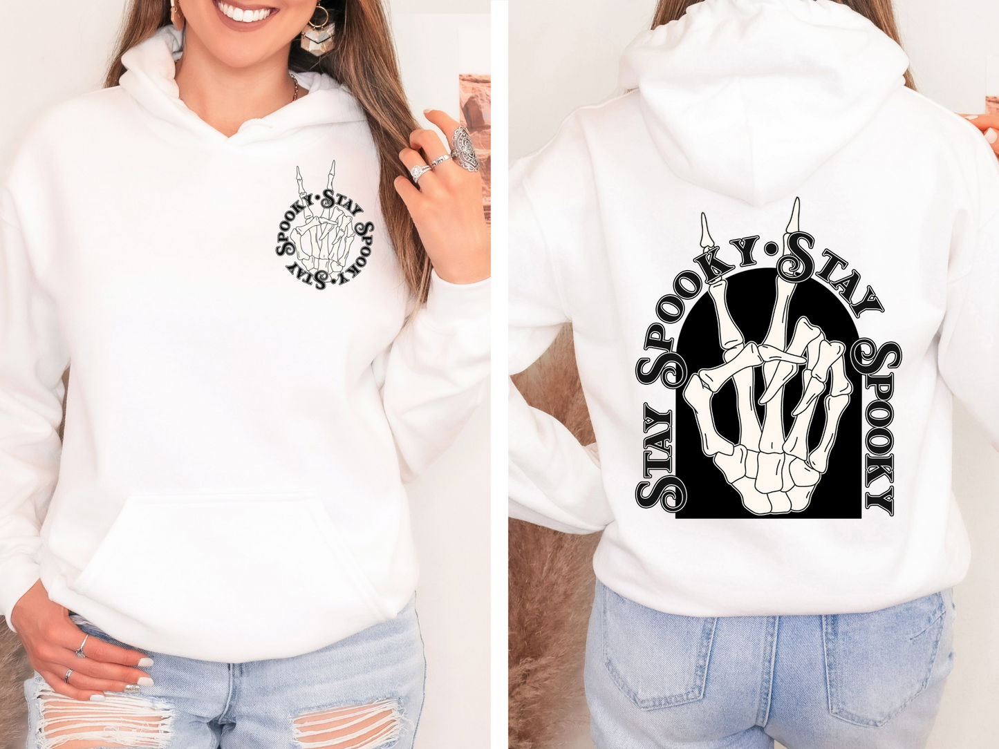 Stay spooky circular, black-front