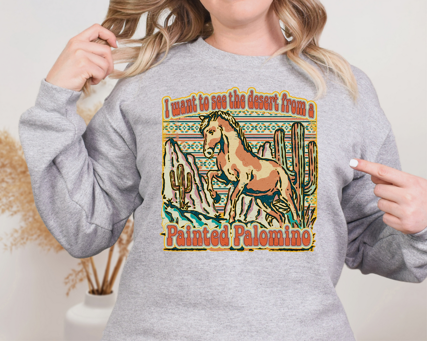 I want to see the desert from a painted palomino