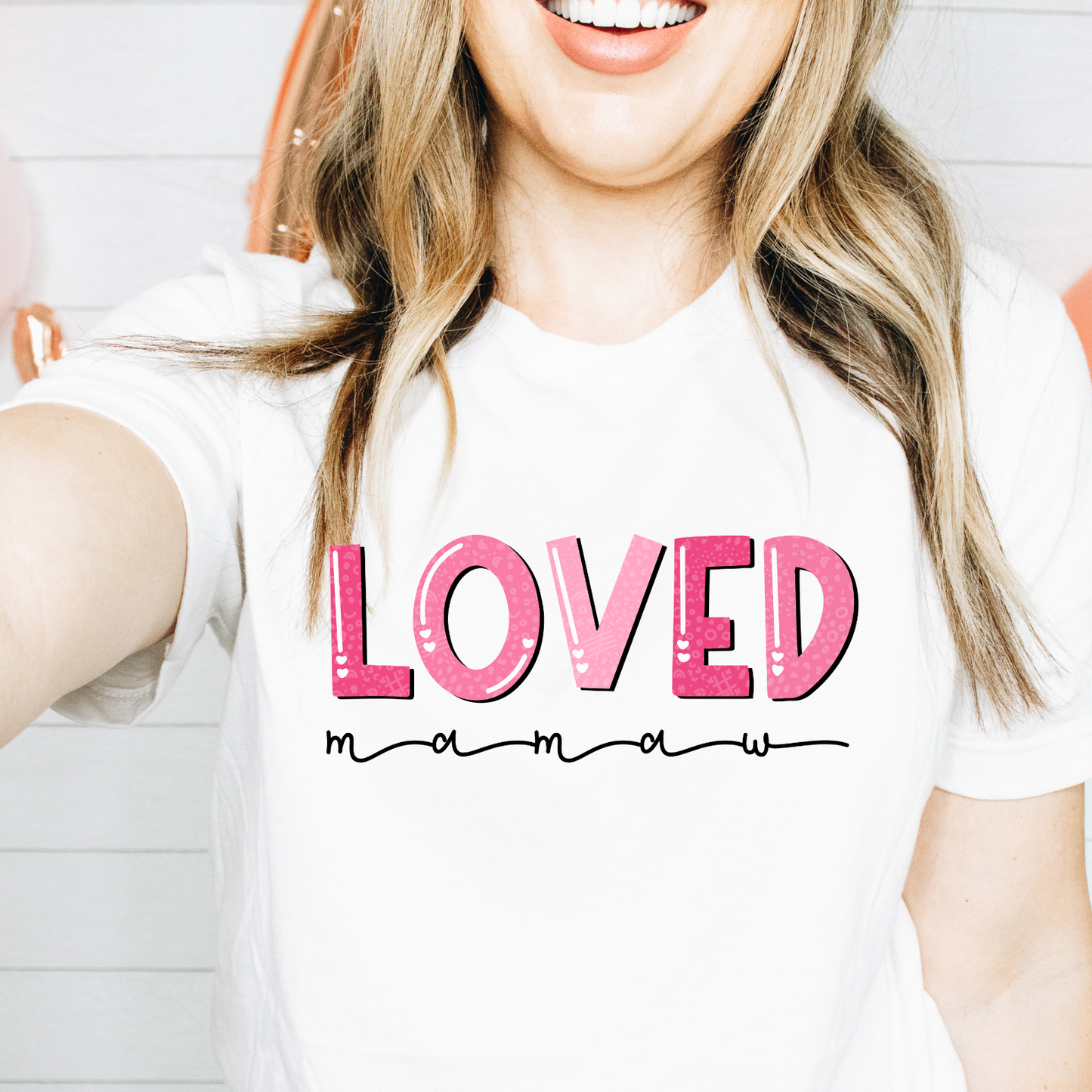 Loved Mamaw PINK LETTERING- DTF Transfer