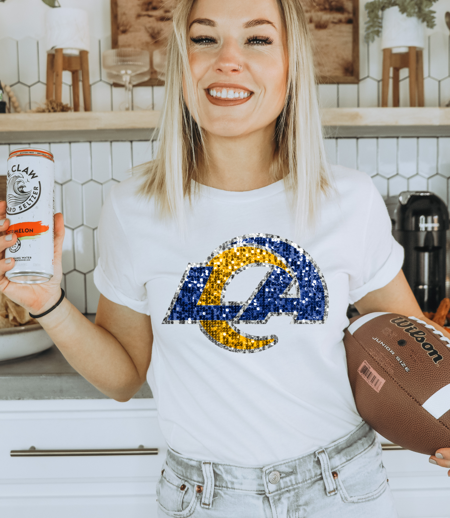 Las Angeles RAMS logo - faux sequin