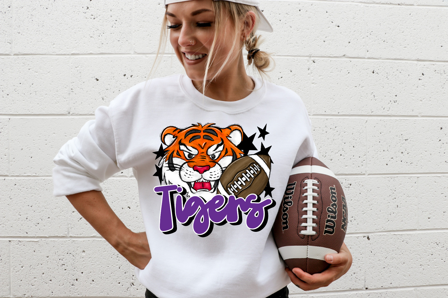 Tigers with mascot-light purple