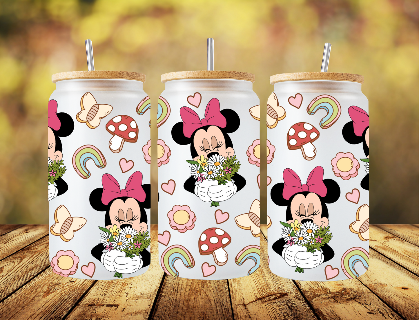 Minnie smelling flowers - UV Libby Wrap
