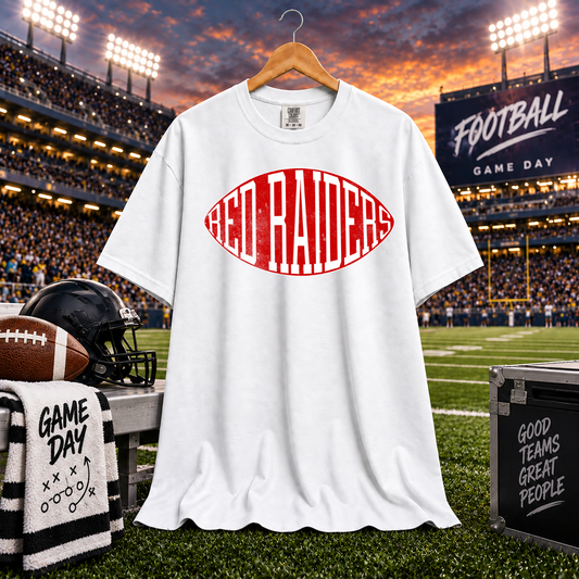 Football Typography Red Raiders