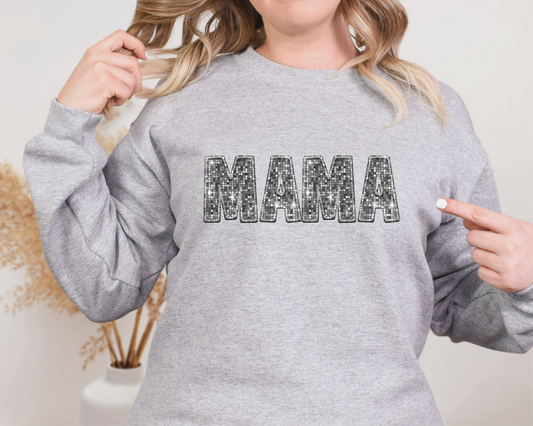 Mama, sequin - silver