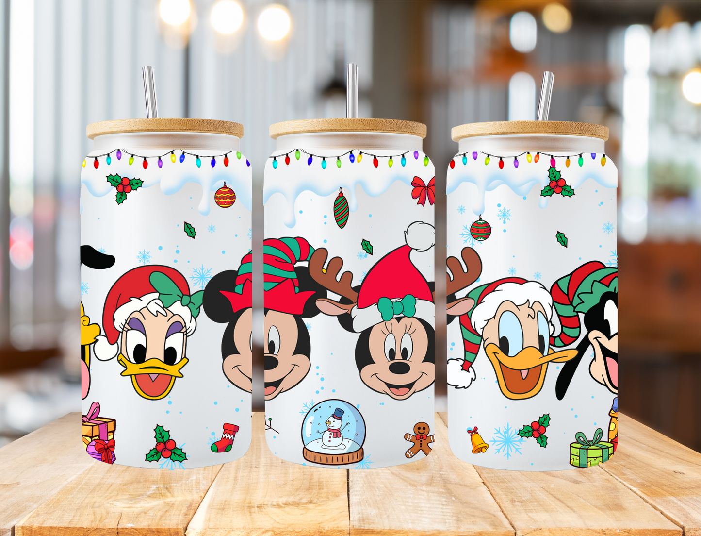 Mickey and Friends Christmas Faces Snow Drip - UV Libby Wrap