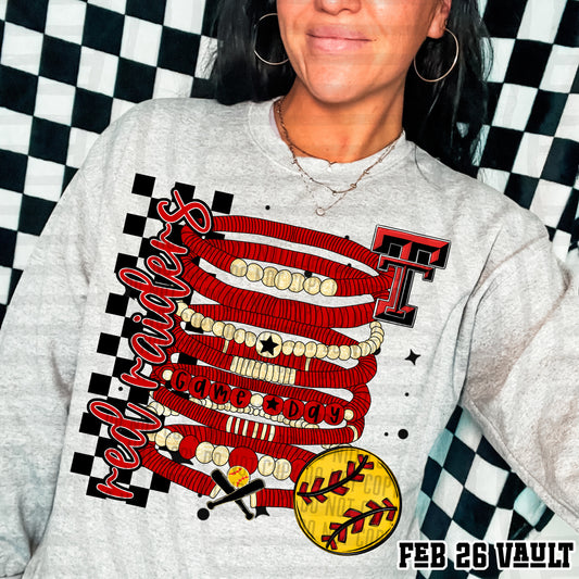 TEXAS TECH RED RAIDERS SOFTBALL GAME DAY BRACELETS