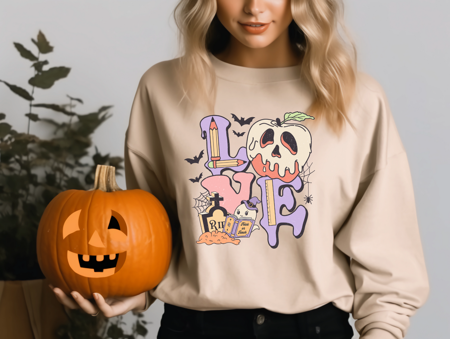 Love with Halloween decorations