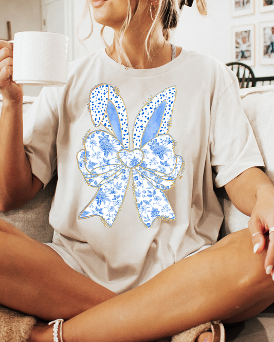 Easter Bunny Blue Bow Ears