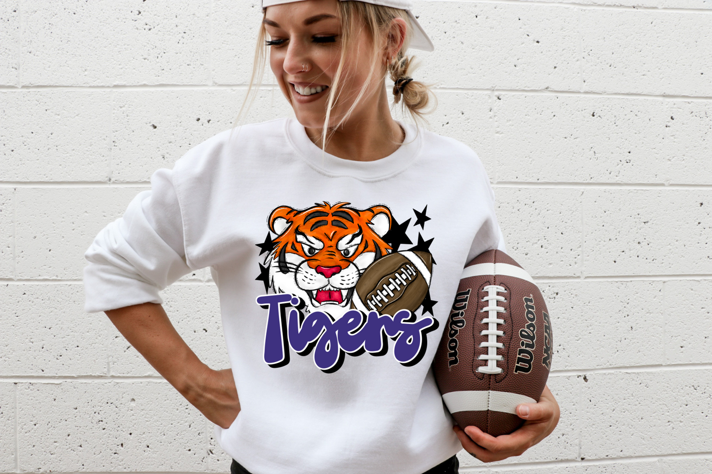 Tigers with mascot-dark purple