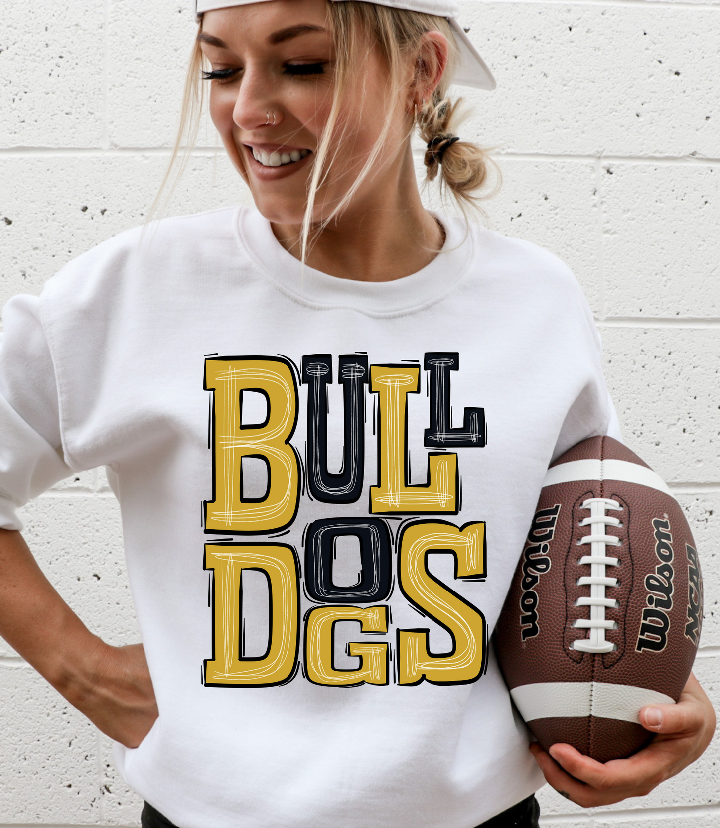 Bulldogs - black/yellow letters