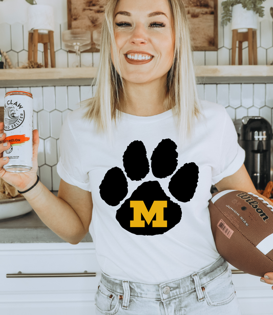 Mizzou M on pawprint