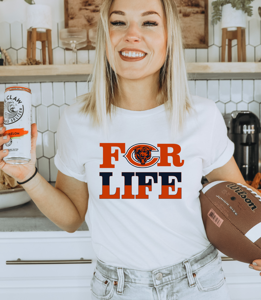 For life with Chicago bears logo and mascot