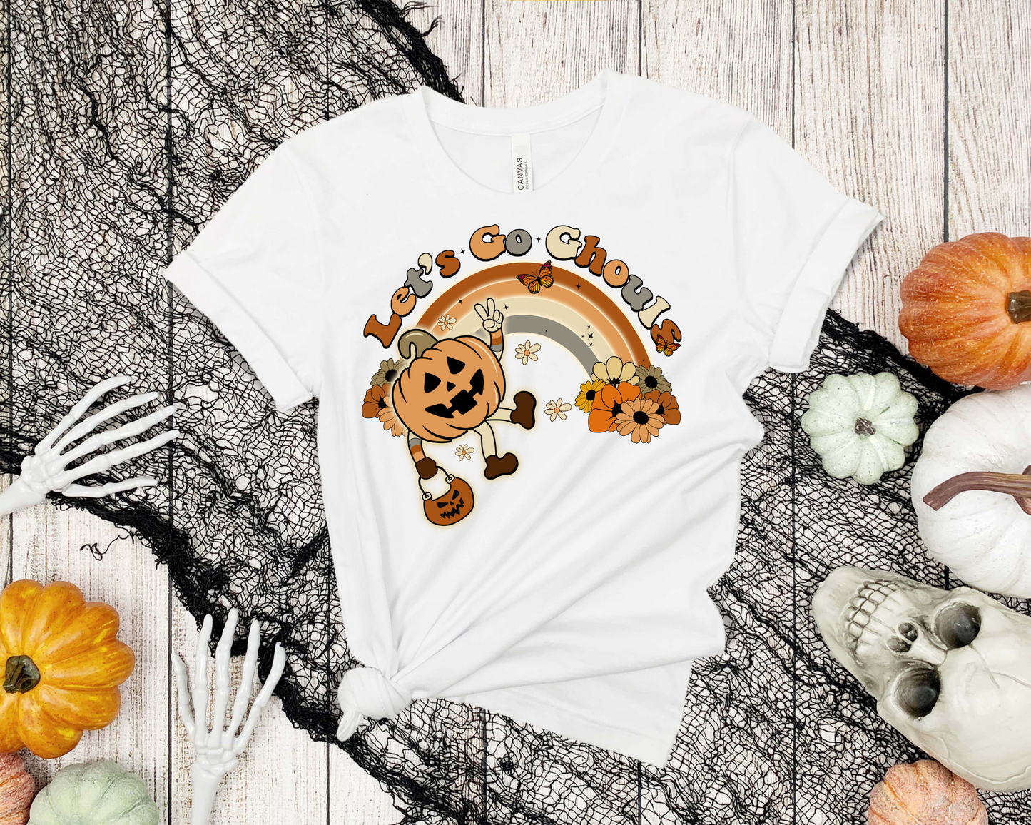 Let's go ghouls, pumpkin with bucket