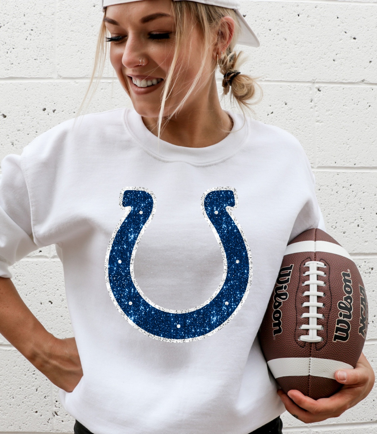 Colts Horseshoe GLITTER - DTF Print