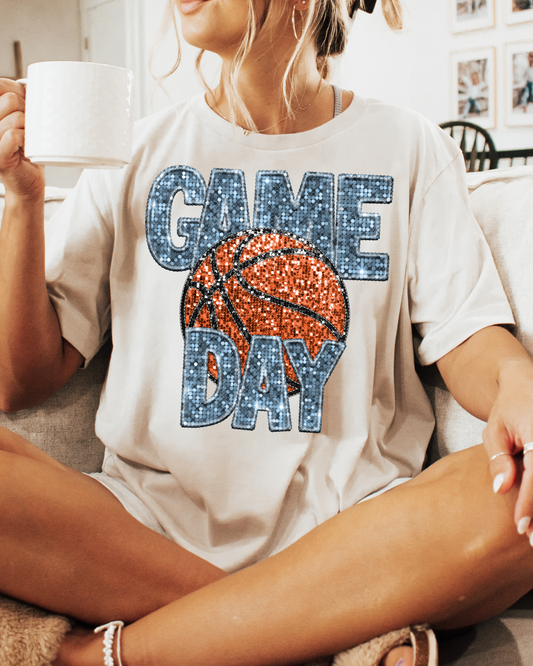 Game Time Basketball Silver Glitter