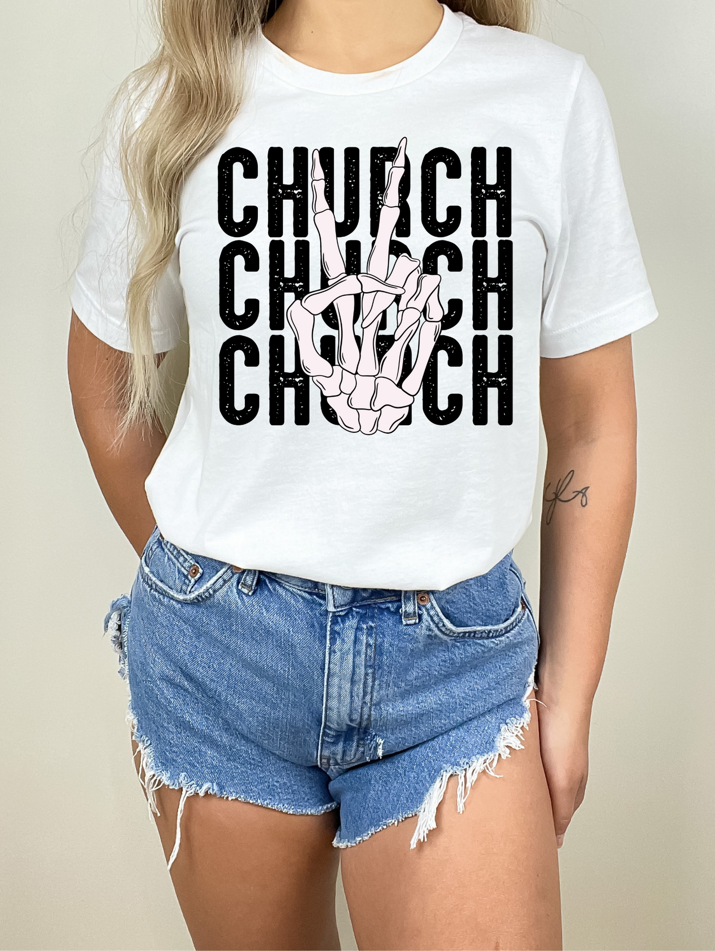 Church with peace sign - black