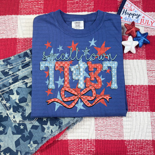SMALL TOWN 77437 RED WHITE & BLUE