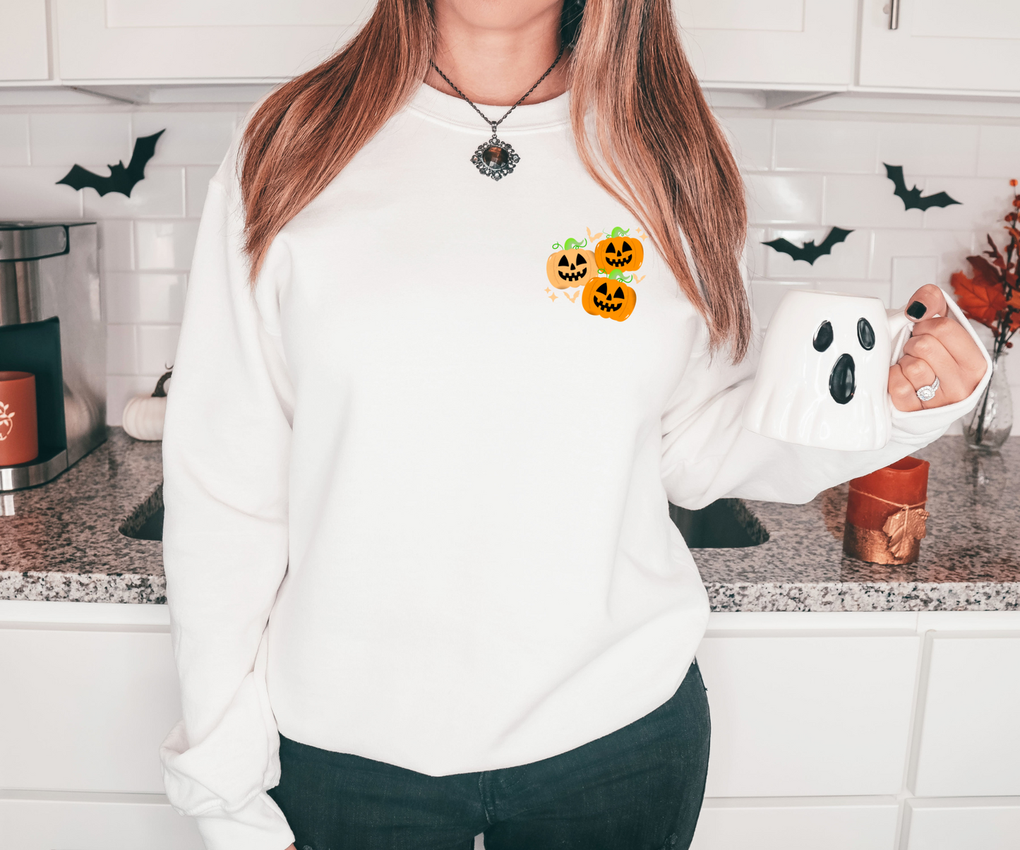 Jack o lanterns with orange sparkle