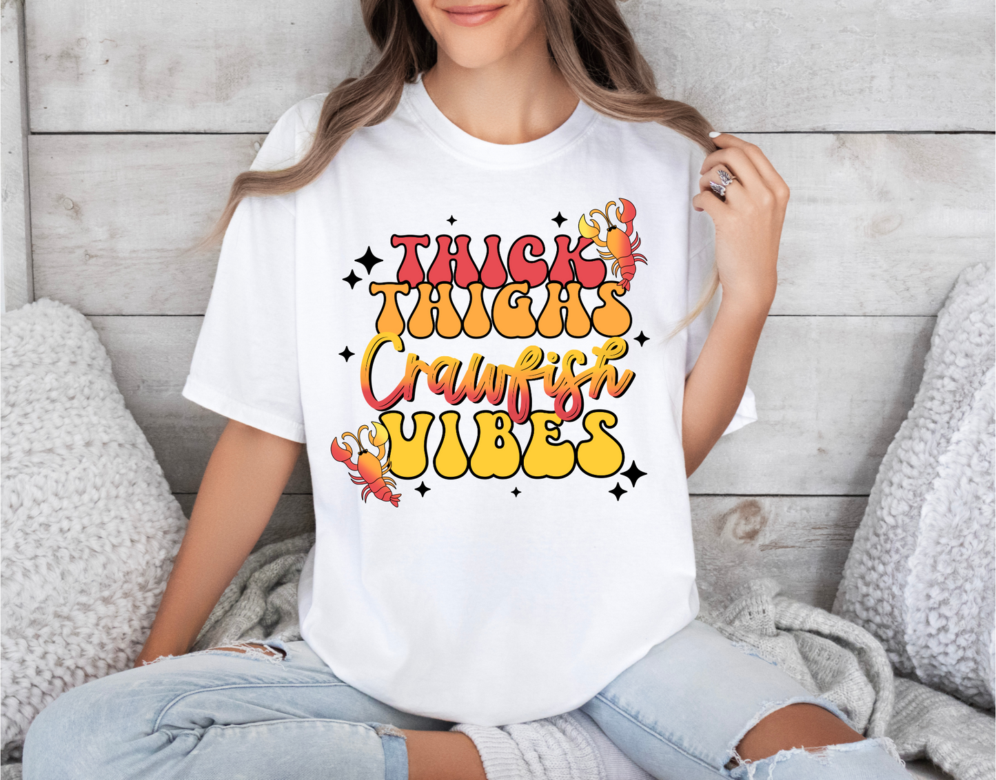 Thick Thighs Crawfish Vibes