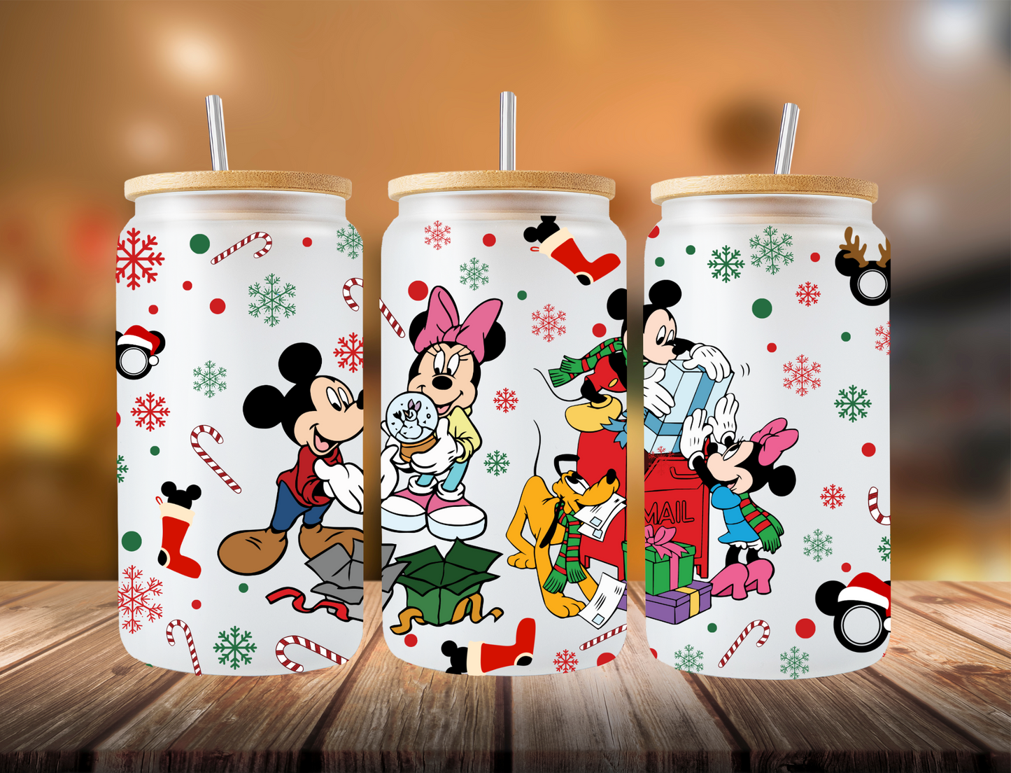 Mickey & Minnie with presents - UV Libby Wrap