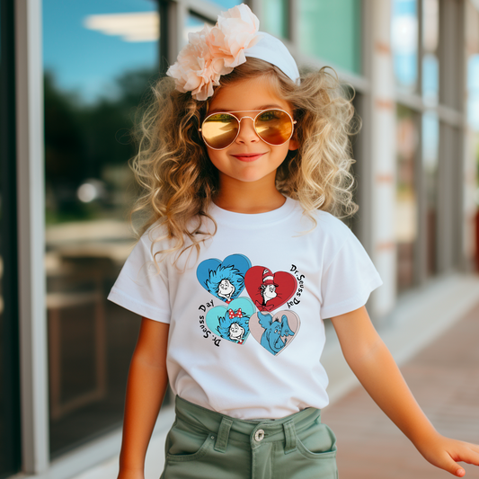 Dr Seuss Day Heart Collage- DTF Transfer