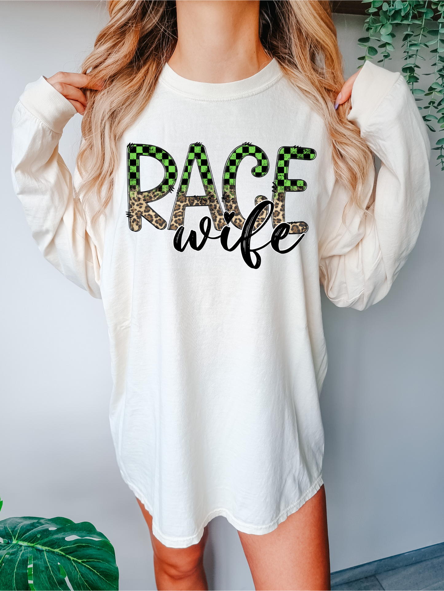 Green Checkered Leopard Race Wife